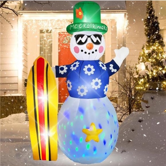 Snowman Inflatable Christmas 8ft Frosty Blow Up Snowman Inflatables Outdoor - Picture 1 of 6